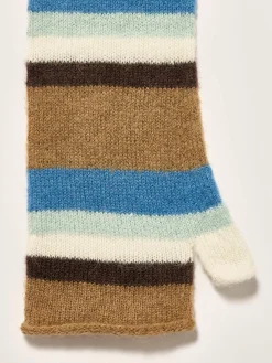 Bellerose Amain Vingerloze Handschoenen Ocean / Off white / Tan Online