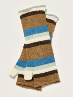 Bellerose Amain Vingerloze Handschoenen Ocean / Off white / Tan Online