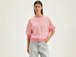 Bellerose Anglet Ronde-hals Trui Corail / Vintage white Online