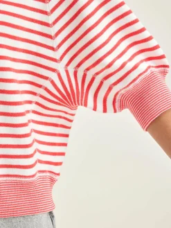 Bellerose Anglet Ronde-hals Trui Corail / Vintage white Online