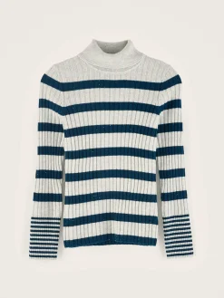 Bellerose Ayre Hoge Hals Trui Blue jeans / Multicolor Discount