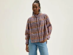 Bellerose Claudia Geruite Blouse Copper / Light rose New