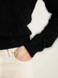 Bellerose Datti Angora-mix Trui Off black Clearance