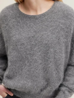 Bellerose Datus Angora-mix Trui Mid grey Discount