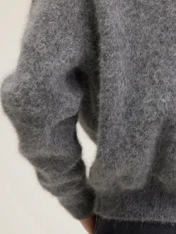 Bellerose Datus Angora-mix Trui Mid grey Discount