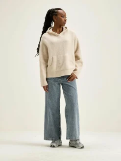 Bellerose Dera Gebreide Hoodie Cream Discount