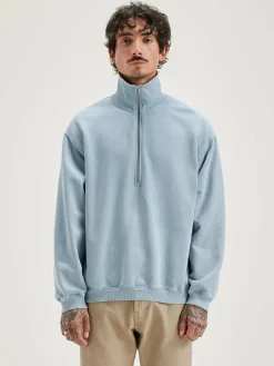 Bellerose Fabro Sweatshirt Met Rits Chambray Best