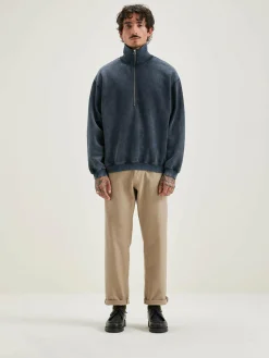 Bellerose Fabro Sweatshirt Met Rits Black blue Hot