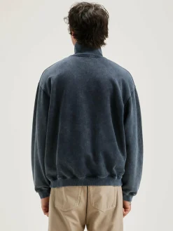 Bellerose Fabro Sweatshirt Met Rits Black blue Hot