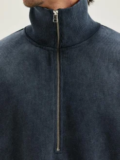 Bellerose Fabro Sweatshirt Met Rits Black blue Hot