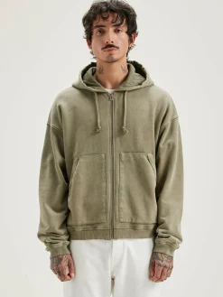 Bellerose Falkon Hoodie Met Rits Military Sale
