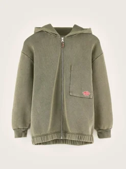 Bellerose Farino Hoodie Met Ritssluiting Moss Hot
