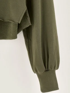Bellerose Felico Cropped Hoodie Moss Clearance