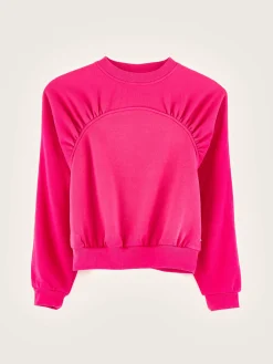 Bellerose Floris Ronde Hals Sweatshirt Fushia Discount