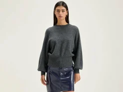 Bellerose Ganto Ronde Hals Trui Mid grey Hot