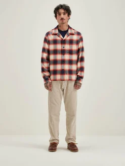 Bellerose Goney Geruit Overhemd Blueberry / Hot sauce