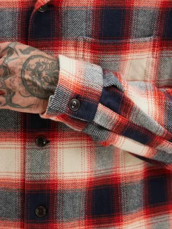 Bellerose Goney Geruit Overhemd Blueberry / Hot sauce