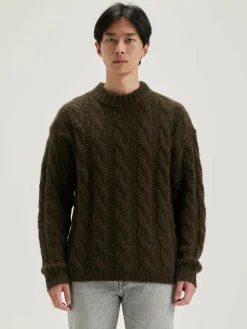 Bellerose Noft Kabeltrui Dark olive Sale