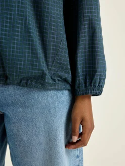 Bellerose Padoue Geruite Blouse Myrtille / Sea pine Hot