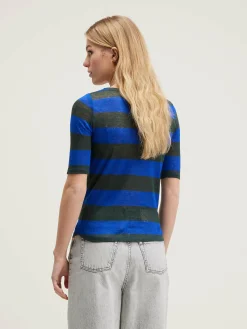 Bellerose Seas Slim T-shirt Black beauty / True blue Online