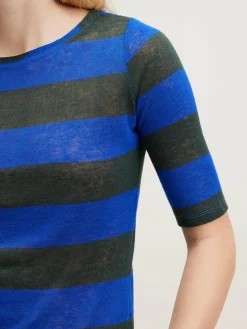 Bellerose Seas Slim T-shirt Black beauty / True blue Online