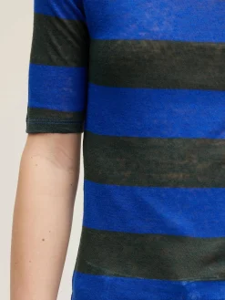 Bellerose Seas Slim T-shirt Black beauty / True blue Online