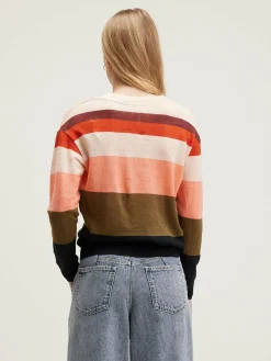 Bellerose Senia Relaxed Linnen T-shirt Black beauty / Light rose / Military