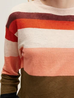 Bellerose Senia Relaxed Linnen T-shirt Black beauty / Light rose / Military