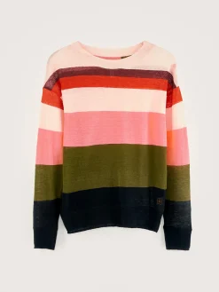 Bellerose Senia Relaxed Linnen T-shirt Black beauty / Light rose / Military