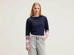 Bellerose Senia Relaxed Linnen T-shirt Bonbon / Naval