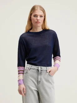 Bellerose Senia Relaxed Linnen T-shirt Bonbon / Naval