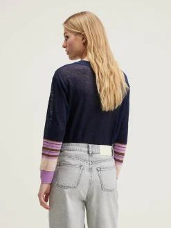 Bellerose Senia Relaxed Linnen T-shirt Bonbon / Naval