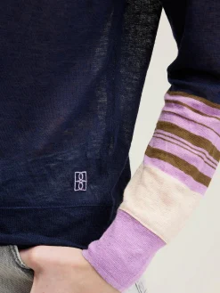 Bellerose Senia Relaxed Linnen T-shirt Bonbon / Naval