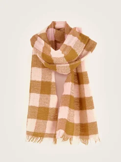 Bellerose Sidiki Geruite Sjaal Caramel / Light rose New