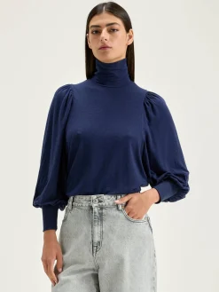 Bellerose Vazo T-shirt Met Rolkraag Naval Sale