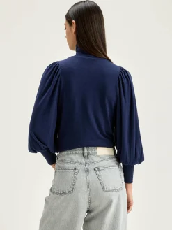 Bellerose Vazo T-shirt Met Rolkraag Naval Sale