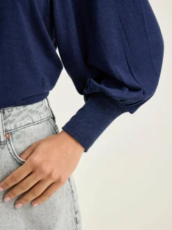 Bellerose Vazo T-shirt Met Rolkraag Naval Sale