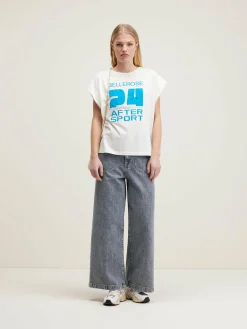 Bellerose Vice Regular Katoen T-shirt Vintage white Online