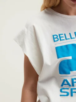 Bellerose Vice Regular Katoen T-shirt Vintage white Online