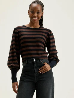 Bellerose Vidoum Pofmouwen T-shirt Deep well / Lychee Online