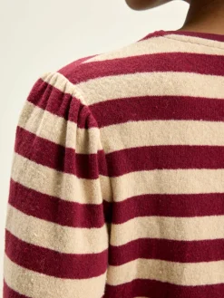 Bellerose Vidoum Pofmouwen T-shirt Antique white / Grenat Discount